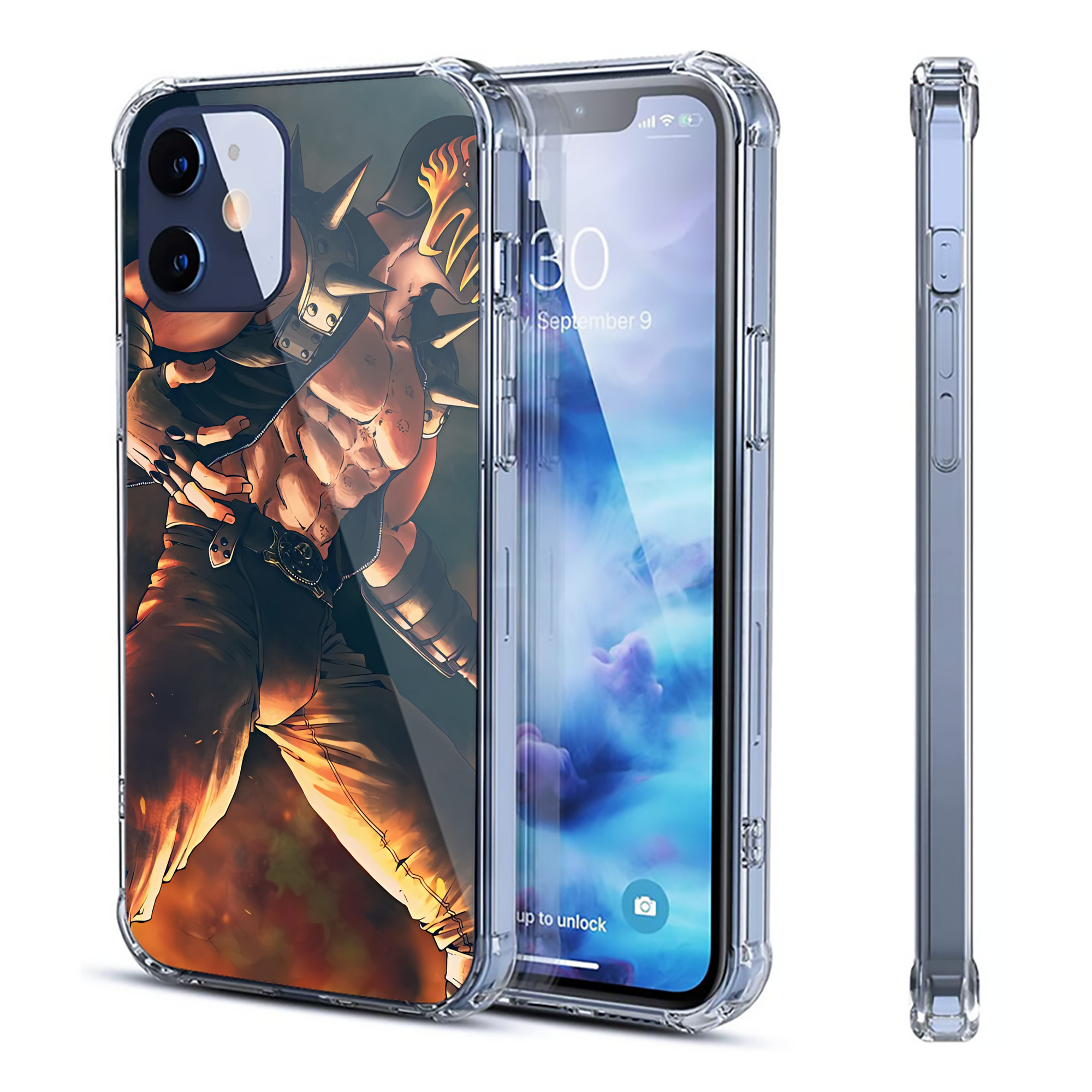 （画像用） 北斗の拳 Fist of the North Star 【iPhone 12シリーズ対応】透明スマホケース（クリアソフトケース）